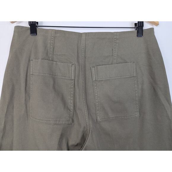 NWT Spanx Stretch Twill Cropped Wide Leg Pant in Tuscan Olive - Picture 6 of 9